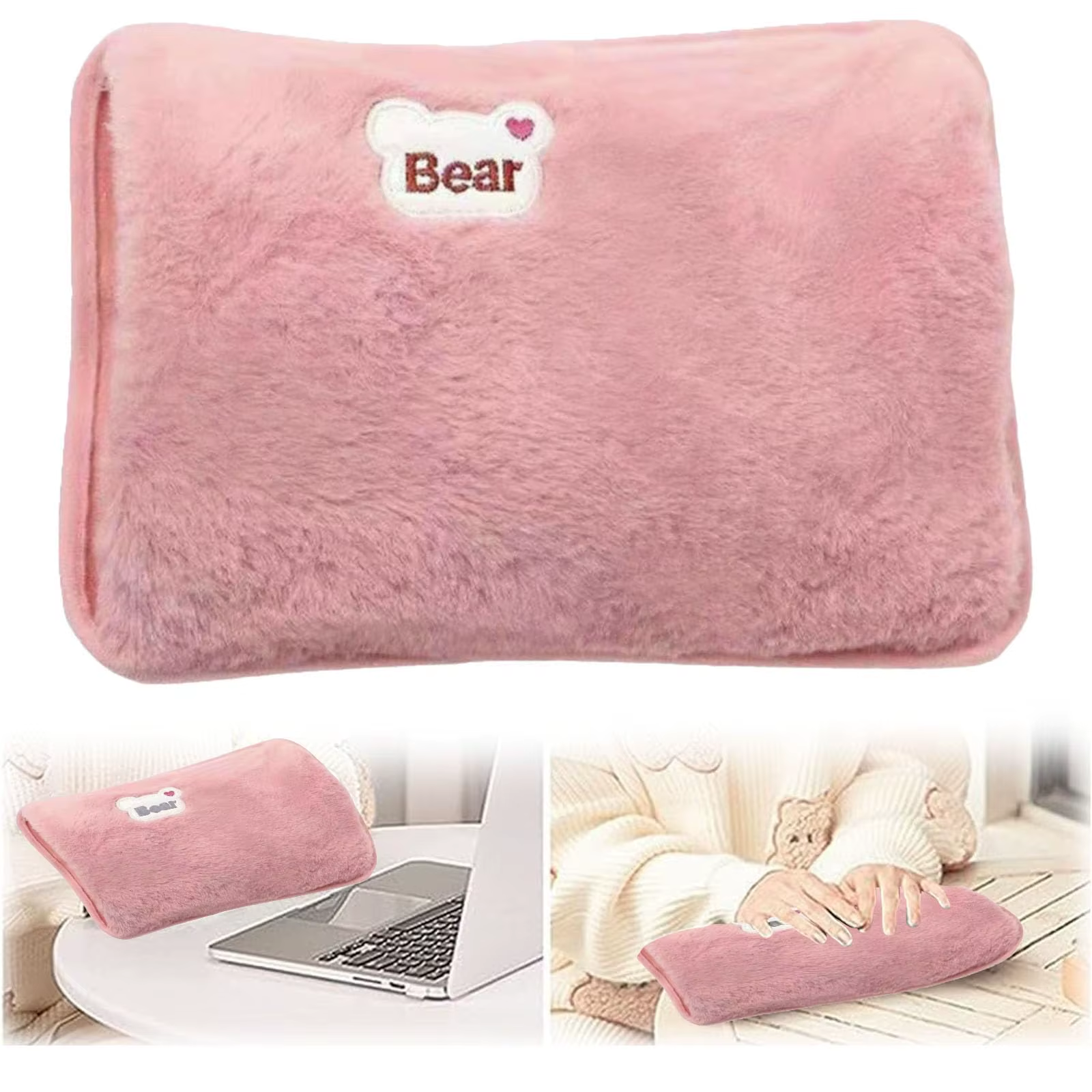 Plug Hand Warmer Electric Hot Water Bag Winter Soft Plush Charging Hot Water Bottle Rechargeable Warm Hand Pocket