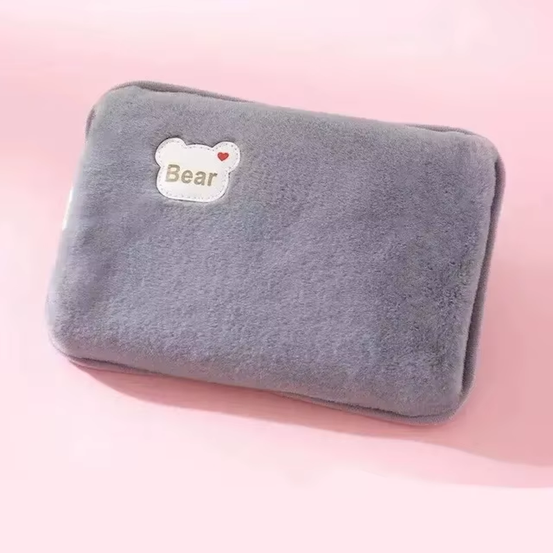 Plug Hand Warmer Electric Hot Water Bag Winter Soft Plush Charging Hot Water Bottle Rechargeable Warm Hand Pocket