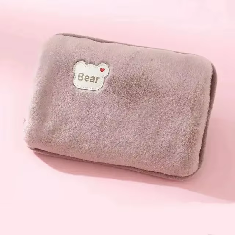 Plug Hand Warmer Electric Hot Water Bag Winter Soft Plush Charging Hot Water Bottle Rechargeable Warm Hand Pocket