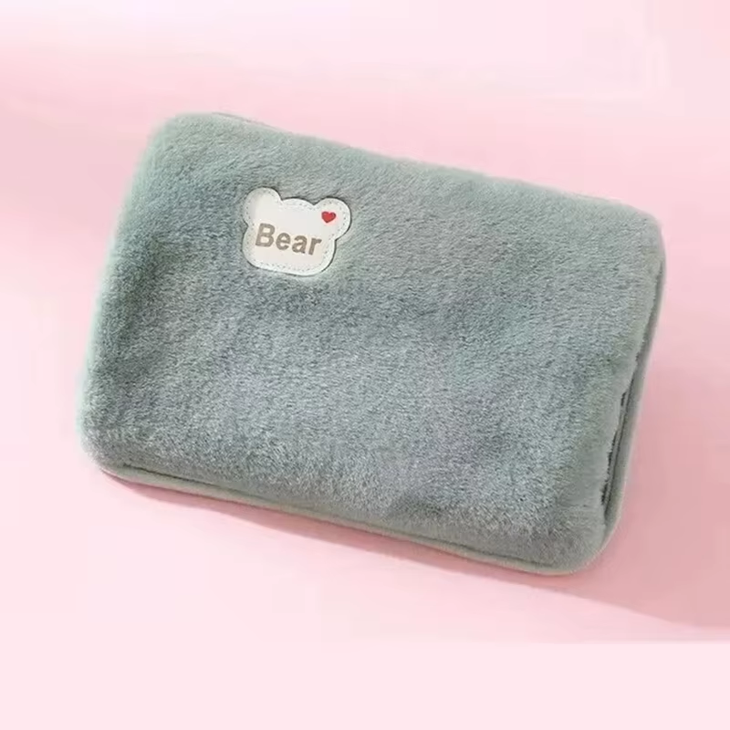 Plug Hand Warmer Electric Hot Water Bag Winter Soft Plush Charging Hot Water Bottle Rechargeable Warm Hand Pocket