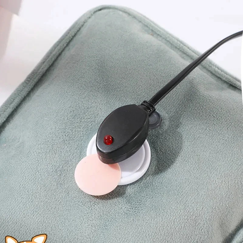 Plug Hand Warmer Electric Hot Water Bag Winter Soft Plush Charging Hot Water Bottle Rechargeable Warm Hand Pocket